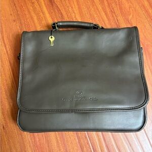 Hilton Grand Vacations Club Brown Attaché Bag Briefcase Purse Keys Strap Tag